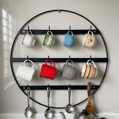 [2 Pcs Combo] Tea Cup Wall Hanger – পরিপাটি ও স্টাইলিশ কাপ সংরক্ষণ সমাধান! ☕✨
